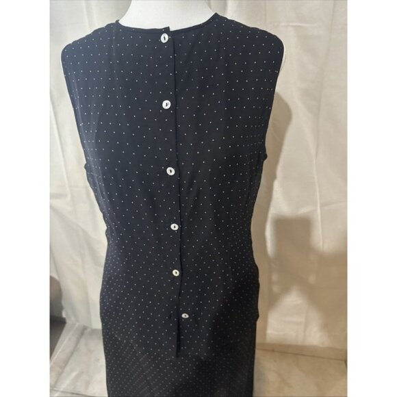 Allison Taylor woman 100% silk Skirt & Blouse Black with Beige Polka Dots SIZE M - Picture 3 of 9